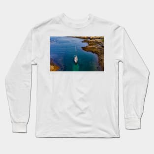 Sailboat entering Perkins Cove Long Sleeve T-Shirt